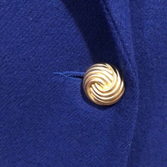 Vintage Savannah Royal Blue Wool Shoulder Padded Blazer - Picture 3 of 6